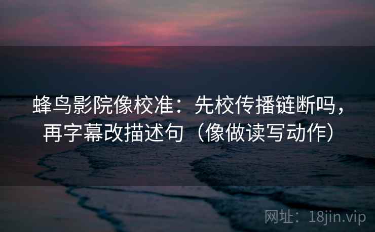 蜂鸟影院像校准：先校传播链断吗，再字幕改描述句（像做读写动作）  第2张