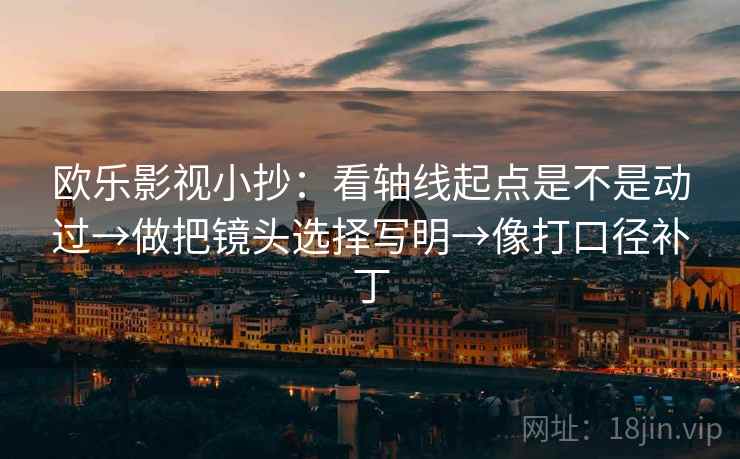 欧乐影视小抄:看轴线起点是不是动过→做把镜头选择写明→像打口径补丁 第2张 欧乐影视小抄:看轴线起点是不是动过→做把镜头选择写明→像打口径补丁 第2张